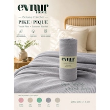Evnur Home Lüks Pike Çift Kişilik 200x235 Gri