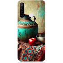 Realme 6i Uyumlu Geleneksel Motifli Testi Kompozisyonu Desenli Silikon Kılıf Çok Renkli