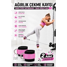 Spor Byfit Ayak Bilek Kayışı D-Ring Ağırlık Çekiş Aparatı - PEMBE Pembe