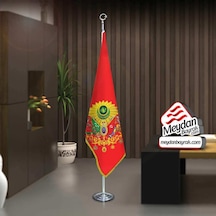 Osmanlı İmparatorluğu Kırmızı Bayrak Ofis Makam -toplantı Odaları -direkli -saçaklı Makam Bayrağı 1