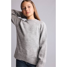 Defacto Reglan Kol Bisiklet Yaka Triko Basic Kazak Kız Çocuk H8406a826augr91 Gri-gr91