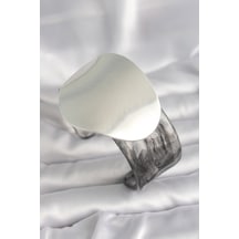 Siyah Mermer Desen Akrilik Pilastik Gümüş Plaka Model Vintage Kadın Bilezik - Tj-bb6669 Diğer