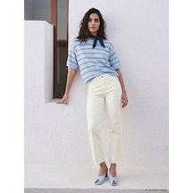 Lcw Jeans Beyaz Crop Flare Kadın Jean Pantolon