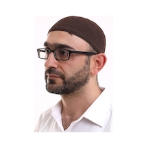 Dantel Pamuklu Triko Makine Örme Takke Kahve