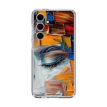 Samsung Galaxy S24 Fe Uyumlu Göz Boyama Fırçaları Baskılı Silikon Kılıf Renkli