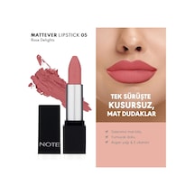 Cosmetics Mattever Lipstick 05 Rose Delights Yarı Mat Saten Bitişli Ruj, Pembe Çok Renkli