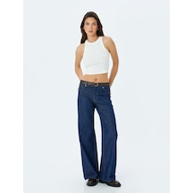 Koton Normal Bel Bol Kalıp Geniş Paça Kot Pantolon - Wide Leg Jeans Koyu İndigo 5sal40144md İndigo