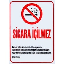 Sigara Içilmez Uyarı Levhası -dekota Üzeri Baskı-35x50 Diğer