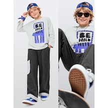 Deno Kids Denokids Erkek Çocuk Takım Kaplan Baskılı %100 Pamuk T-shirt - Denim Kargo Pantolon 3-8 Yaş Çok Renkli