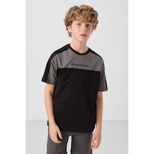 Tommylife Siyah Pamuklu Yumuşak Dokulu Oversize Fit Baskılı Erkek Çocuk T-shirt - 11290 Siyah