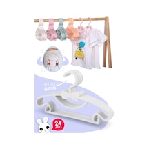 Morpanya Sweet 24 Adet Beyaz Bebek Elbise Askısı 30 Cm Fiyonklu Kelebek Be Beyaz