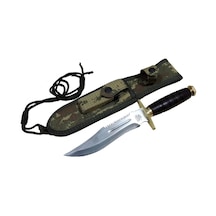 T.c. Standart Komando Bıçağı 30 Cm - Tırtıklı, Kamuflaj Kılıflı Çok Renkli