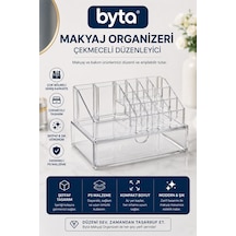 Büyük Boy Şeffaf Çekmeceli Makyaj Organizeri Xl Çok Bölmeli Kozmetik Düzenleyici, Masaüstü Makyaj Ve Takı Saklama Kutusu Şeffaf