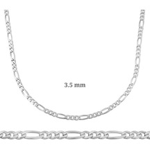 Hk Gümüş Figaro Zincir 100 Mikron 3.5 Mm Gümüş Takı Hediyelik Ürünler-196610 Çok Renkli