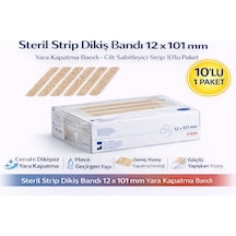 Steril Strip Dikiş Bandı 12 X 100 Mm Yara Kapatma Bandı Cilt Sabitleyici Strip 6'lı 1 Paket