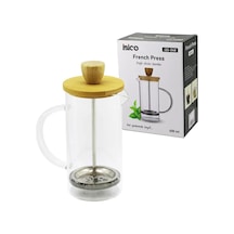 French Press Bambu Kapak 600ml Cam Bitki Süzgeçi 4915 Çok renkli
