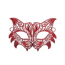 Kırmızı Dantel Masquerade Maskesi 8 No Yetişkin