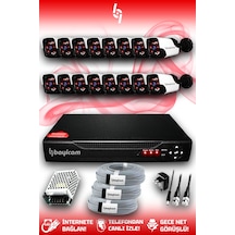 Bayicam 16 Kameralı Panda 16 Dış Kamera Set HDD'siz Full HD Gece Görüşlü Güvenlik Kamerası Sistemi