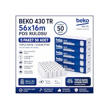 430 Tr Pos Rulosu 56x16 Mm Termal Rulo Kâğıt 5 Paket 50 Adet