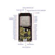 Esp32-wroom-32d 16mb 128mbit Wi-fi + Bluetooth Geliştirme Modülü Lehimli Iot