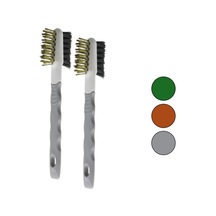 2pcs Çift Taraflı Tel Başlı Tel Fırça Sert - Daha Sert Tel Çıkarılabilir Saplı Bx40