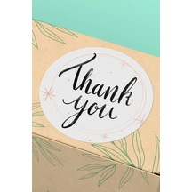 Thank You Renkli Yuvarlak Teşekkür Etiketi Sticker 3x3cm St2087 Çok Renkli