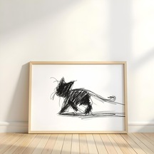 Karalama Kedi - Eğlenceli Minimalist Çizgi Sanatı Kedi Severler İçin Dijital İndirme Modern Evcil Hayvan Dekorasyonu Kedi Sanatı Baskısı Anında İndirme Evcil Hayvan Sever Hediye 18 Diğer