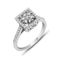 Gumush  Gümüş Kare Zirkon Taşlı Kadın Yüzük