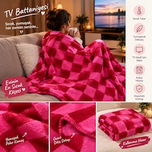 Tv Battanıyesı Geometrik Desen Kırmızı Pembe Renkli