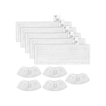 10 Mikrofiber Bez Seti, Buharlı Temizleyici Aksesuarı, Easyfix Sc 2, Sc 3, Sc 4, Sc 5, Yıkanabilir Bezler 5 Zemin Başlığı + 5 El Başlığı