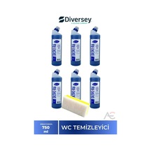 Diversey Tuvalet Temizleyici Taskı R6 Wc 750ml 6 Adet + Hassas Temizlik Süngeri 1 Adet 160gr