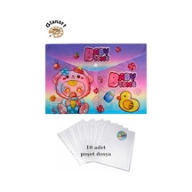 A4 Boy Çıt Çıt Ödev Dosyası +10' Lu Poşet Dosya Baby Time Gökkuşağı Çok Renkli