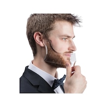 Erkekler Kuaförlük Sakal Bakımı Şeffaf Görünüm Bıyık Kalıplama Tarak Kalıplama Şekillendirme Şekillendirici Şablon Cetvel Taraklar Aracı