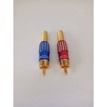 Rca Konnektör - Erkek Rca Jak - Rca Fiş Erkek -1 Adet Mavi 1 Adet Kırmızı Rca Tos