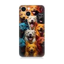 Apple Uyumlu iPhone 14 Sevimli Köpekler Desenli Silikon Kılıf