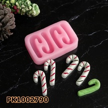 Pk1002790 - Silikon Kalıp Mum Kalıbı - 4'lü Mini Baston Şeker Renksiz