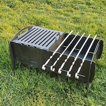 Portatif Çift Bölmeli Dayanıklı Ağır Ve Büyük Uzun Ömürlü Mangal Siyah