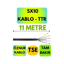 Öznur 5x10 Ttr Kablo Siyah Metre Seçenekli - 11 Metre