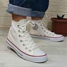 Fiyra 555 Beyaz Uzun Unisex Sneaker Keten Spor Ayakkabı 001