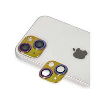 İphone 13 Pers Alüminyum Kamera Lens - Rainbow Diğer