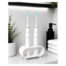 Veriqo 3d 2 Li Elektrikli Diş Fırçası Standı Tezgah Üstü Banyo Organizeri Diş Fırçalık Beyaz