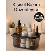 2 Adet 20 Litre Saklama Depolama Düzenleyici Siyah