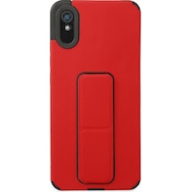 Redmi 9a Kılıf Mega Standlı Silikon - Kırmızı