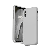 Apple iPhone Xs Max Uyumlu Silikon Kılıf - Pastel Renk Tonu Kamera Korumalı Esnek Kapak - Gri