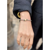 14 Ayar Altın Gri Kadın/erkek Küp Bileklik Sarı Altın