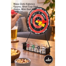 5 Adet Shot Bardaklı Dart Oyunu Masa Üstü Eğlence Oyunu, Shot Cup Dart Game, Mini Dart Seti