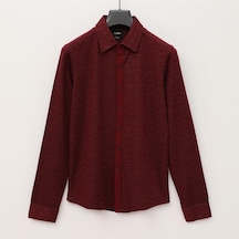 Erkek Şardonsuz Uzun Kol İnce Gömlek - Djg-1001 - Bordo Bordo