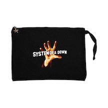 System of a Down 1998 Siyah Clutch Astarlı Cüzdan / El Çantası Siyah