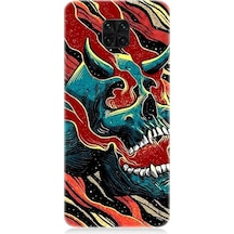 Xiaomi Redmi Note 9 Pro Uyumlu Devil Skull Şeytan Kafatası Desenli Silikon Kılıf