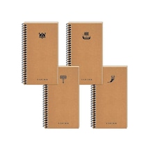 Keskin 10 19 Çizgisiz Sert Kapak La Plume Viking Defter - 4'lü Set Çok Renkli